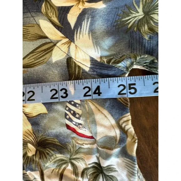 The Foundry Supply Co. American Flag Hawaiian Casual Button Shirt Men XLT Preppy - Picture 5 of 11